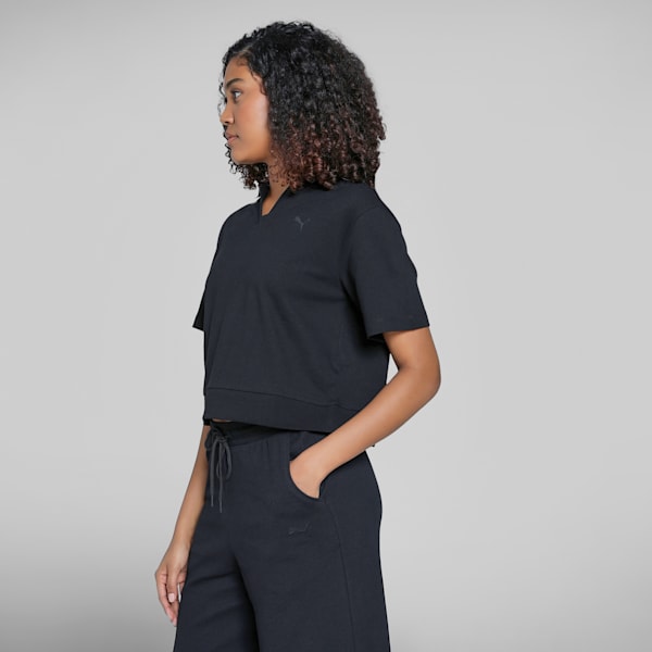 Women's Wardrobe Essentials Relaxed Polo, PUMA Black, extralarge-IND