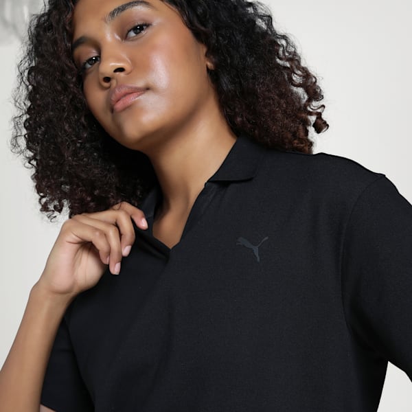 Women's Wardrobe Essentials Relaxed Polo, PUMA Black, extralarge-IND