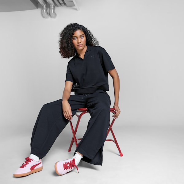 Women's Wardrobe Essentials Relaxed Polo, PUMA Black, extralarge-IND