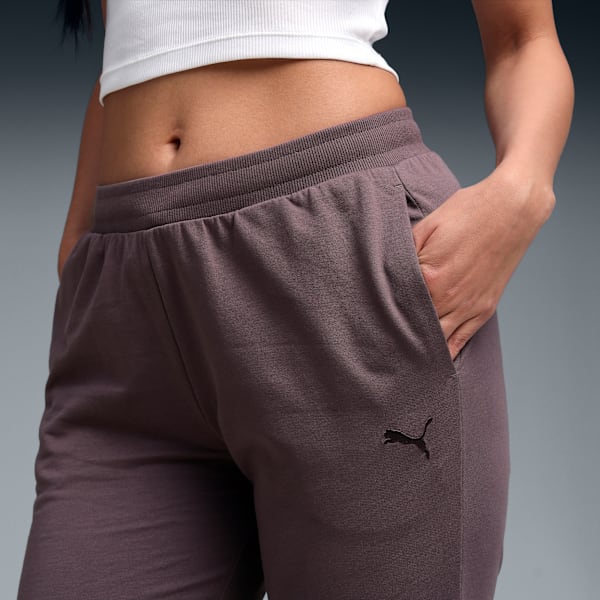 Women's Essential Comfort Slim Fit Knitted Pants, Raisin, extralarge-IND
