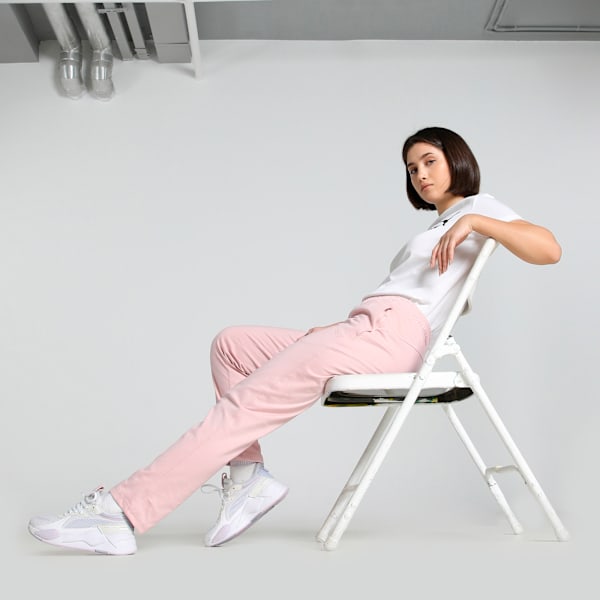 Women's Zippered Jersey Pants, Rose Quartz, extralarge-IND