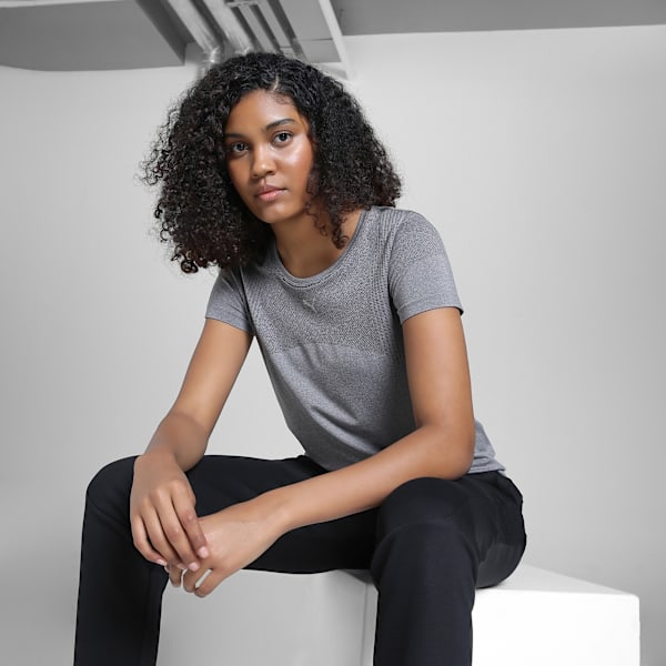 Train All Day TECH Women's Seamless Training T-shirt, Flat Dark Gray, extralarge-IND