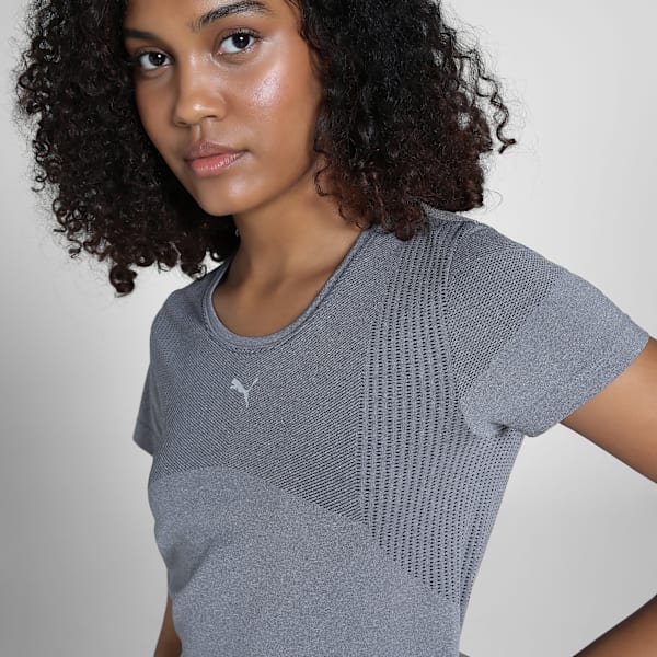 Train All Day TECH Women's Seamless Training T-shirt, Flat Dark Gray, extralarge-IND