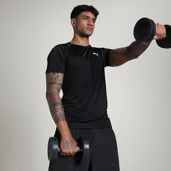 Men's Essential Raglan Training Tee, PUMA Black, extralarge-IND