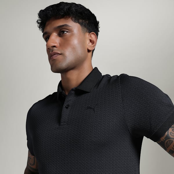 Men's M TAD TECH Seamless Training Polo, PUMA Black, extralarge-IND