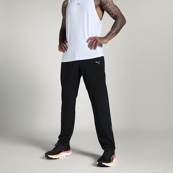 Men's M RUN Tapered Breathable Running Pants, PUMA Black, extralarge-IND