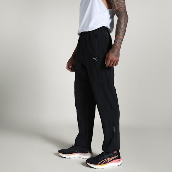 Men's M RUN Tapered Breathable Running Pants, PUMA Black, extralarge-IND