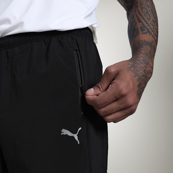 Men's M RUN Tapered Breathable Running Pants, PUMA Black, extralarge-IND