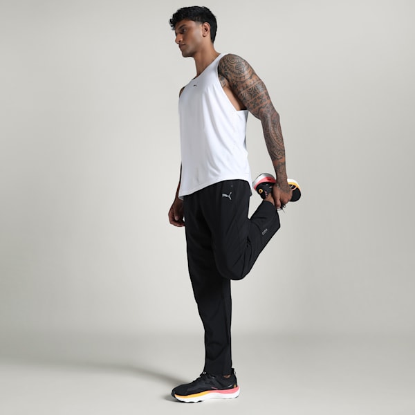 Men's M RUN Tapered Breathable Running Pants, PUMA Black, extralarge-IND