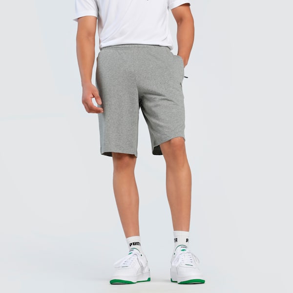 Men's Essential Comfort Zippered Jersey Shorts, Medium Gray Heather, extralarge-IND