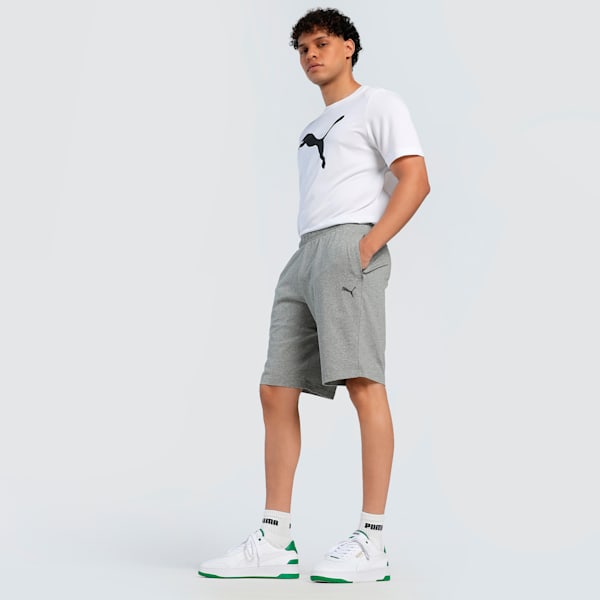 PUMA Men's Essential Comfort  Zippered Jersey Shorts, Medium Gray Heather, extralarge-IND