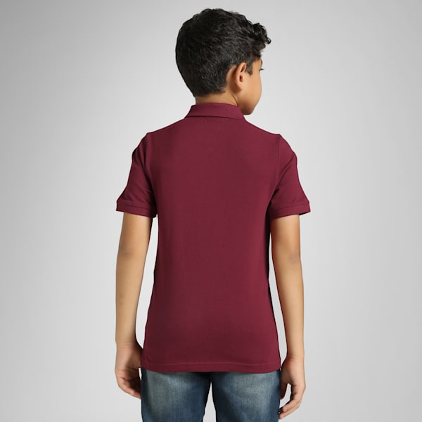 Youth Logo Polo, Dark Crimson, extralarge-IND