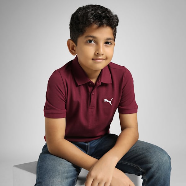 Youth Logo Polo, Dark Crimson, extralarge-IND