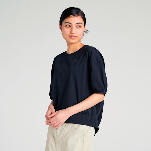 ウィメンズ サマー レイヤード 半袖 Tシャツ, PUMA Black, extralarge-JPN
