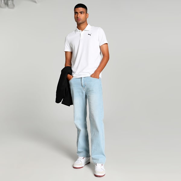 Men's Slim Fit Polo T-shirt, PUMA White, extralarge-IND