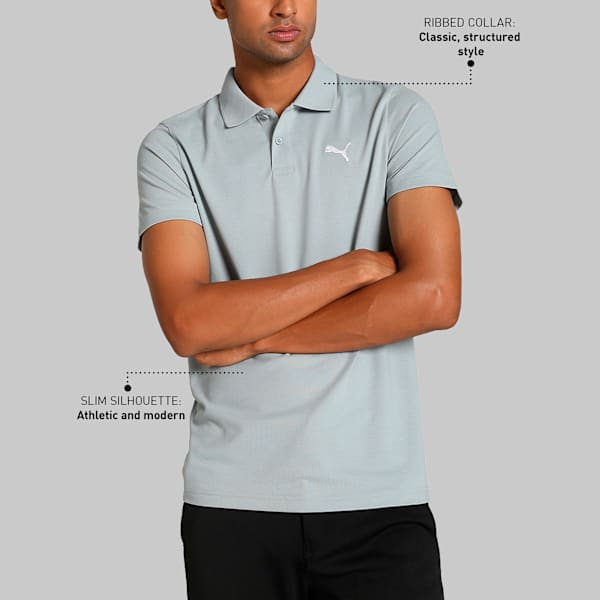 Men's Slim Fit Polo T-shirt, Cool Mid Gray, extralarge-IND