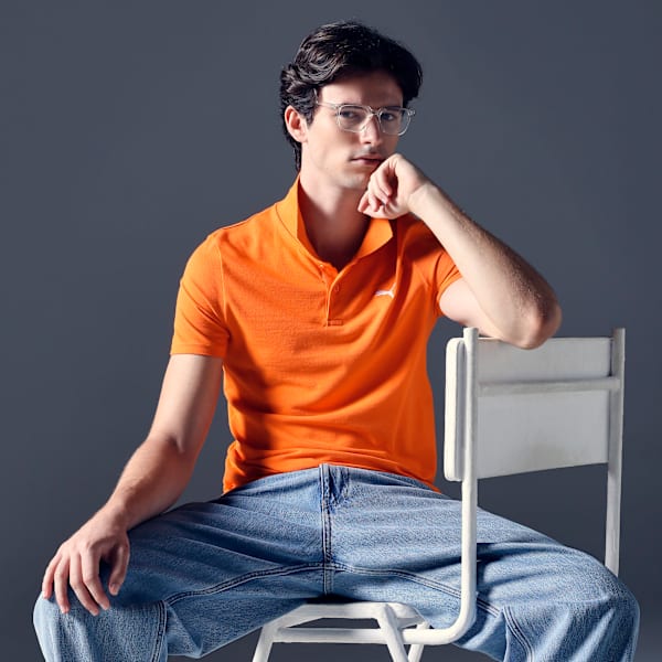Men's Slim Fit Polo T-shirt, Rickie Orange, extralarge-IND