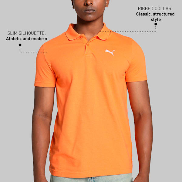 Men's Slim Fit Polo T-shirt, Rickie Orange, extralarge-IND