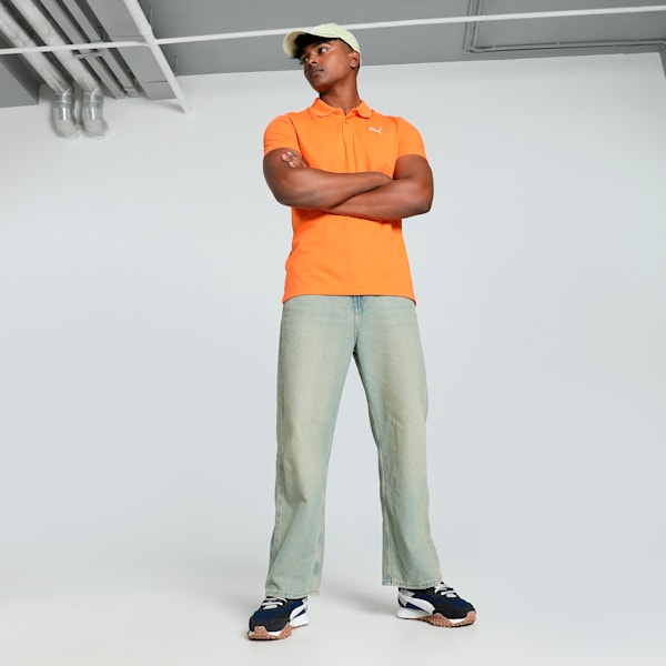 Men's Slim Fit Polo T-shirt, Rickie Orange, extralarge-IND