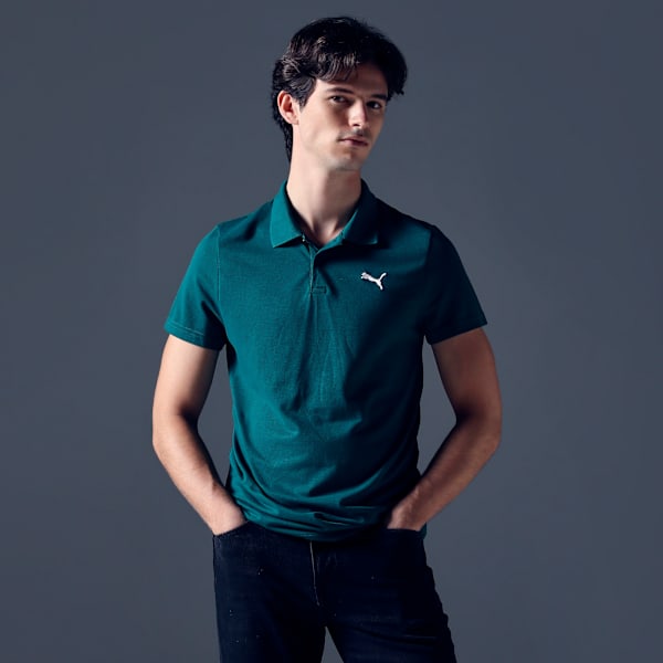 Men's Slim Fit Polo T-shirt, Malachite, extralarge-IND