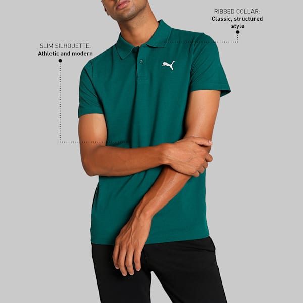 Men's Slim Fit Polo T-shirt, Malachite, extralarge-IND