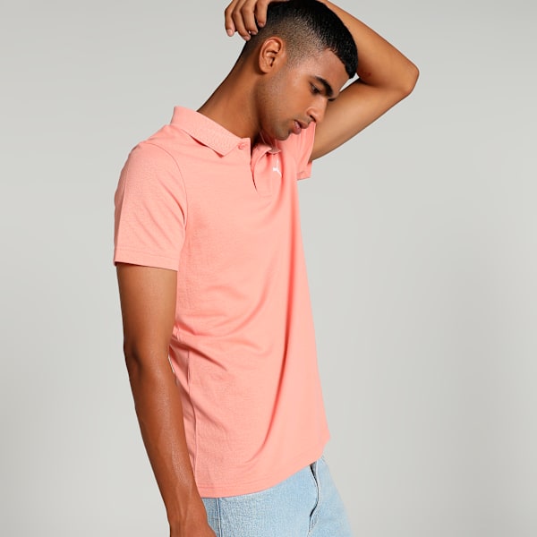 Men's Slim Fit Polo T-shirt, Poppy Pink, extralarge-IND