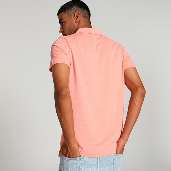 Men's Slim Fit Polo T-shirt, Poppy Pink, extralarge-IND