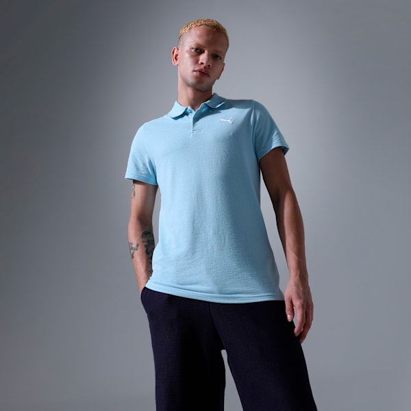 Men's Slim Fit Polo T-shirt, Silver Sky, extralarge-IND