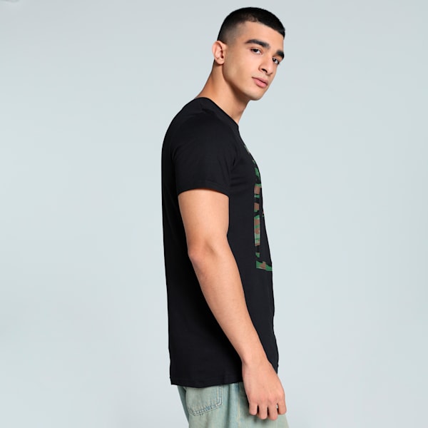 Men's Camo Graphic Slim Fit Tee, PUMA Black, extralarge-IND