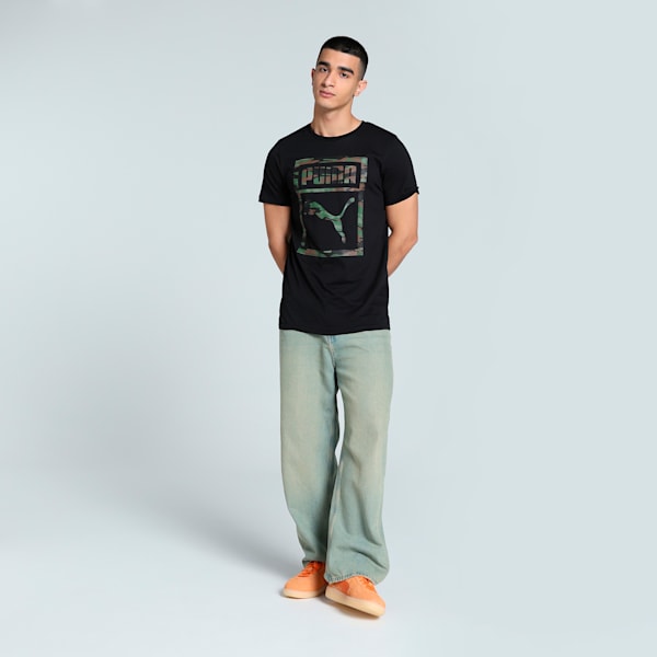 Men's Camo Graphic Slim Fit Tee, PUMA Black, extralarge-IND