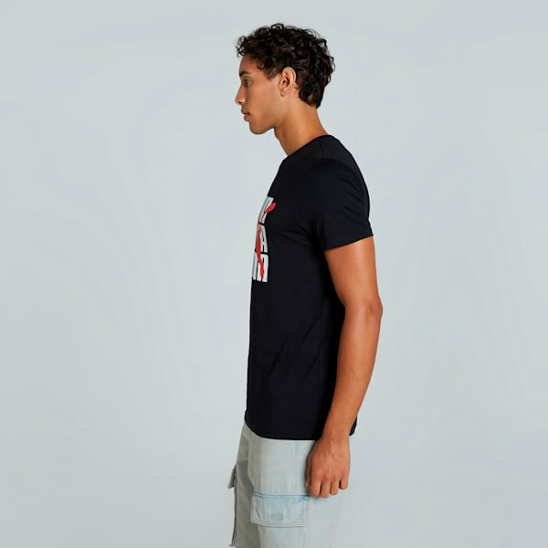 Men's Slim Fit Graphic Tee, PUMA Black, extralarge-IND