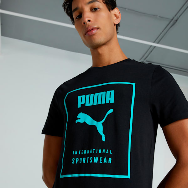 Men's Box Graphic Slim Fit Tee, PUMA Black, extralarge-IND