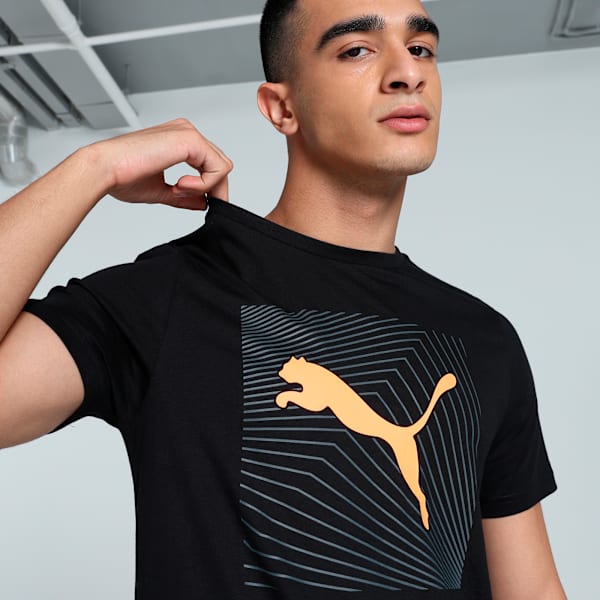 Men's Logo Graphic Slim Fit Tee, PUMA Black, extralarge-IND