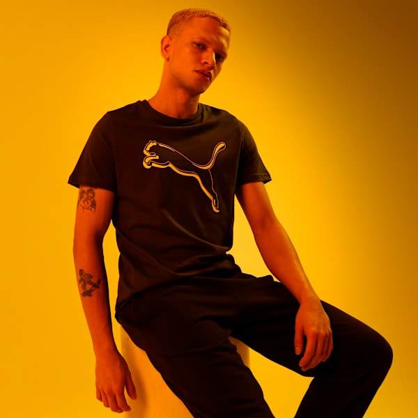 Outline Graphic Men's Slim Fit Tee, Dark Olive-(Forest Night), extralarge-IND