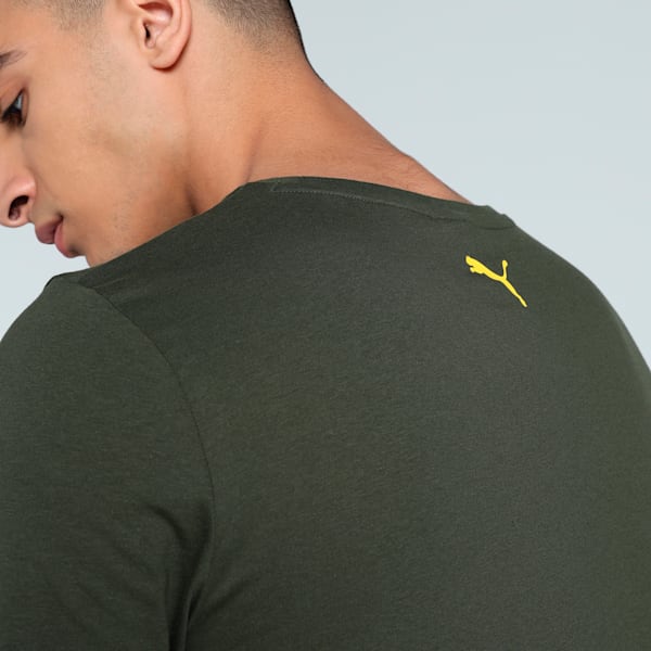 Outline Graphic Men's Slim Fit Tee, Dark Olive-(Forest Night), extralarge-IND