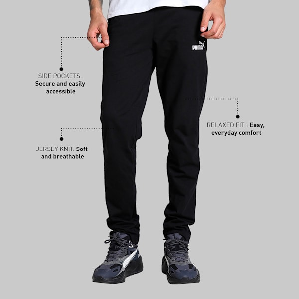 Men's Zippered Jersey Pants, PUMA Black, extralarge-IND