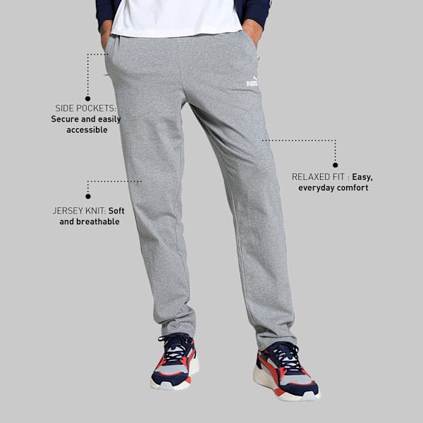 Men's Zippered Jersey Pants, Medium Gray Heather, extralarge-IND
