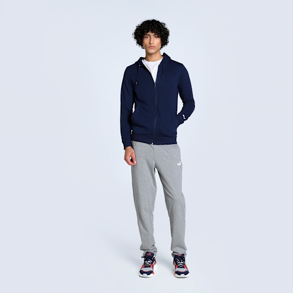Men's Zippered Jersey Pants, Medium Gray Heather, extralarge-IND
