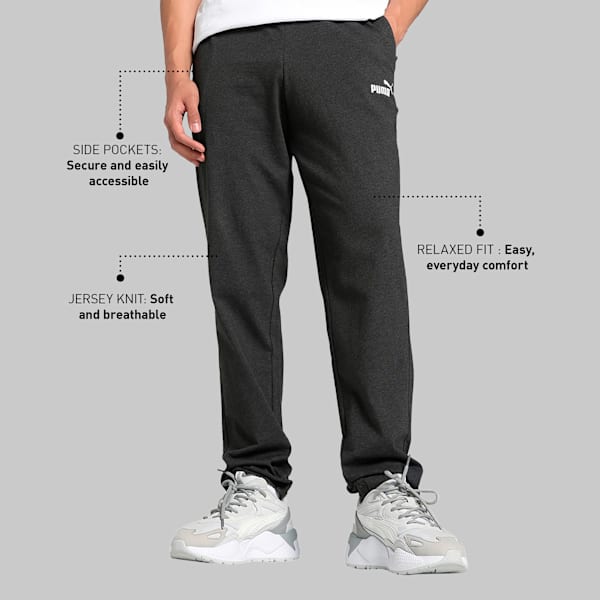 Men's Zippered Jersey Pants, Dark Gray Heather, extralarge-IND