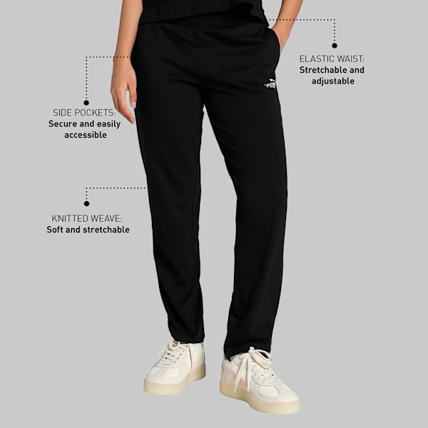 Logo Graphic Women's Pants, PUMA Black, extralarge-IND