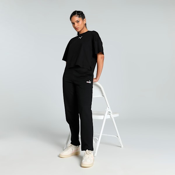 Logo Graphic Women's Pants, PUMA Black, extralarge-IND