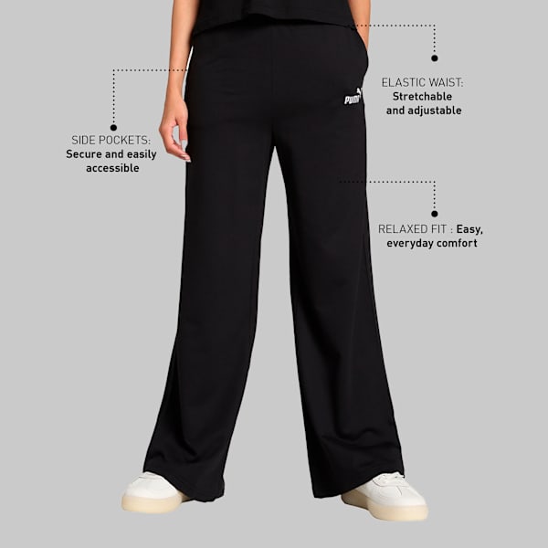 Women's Knitted Flared Pants, PUMA Black, extralarge-IND