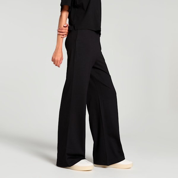 Women's Knitted Flared Pants, PUMA Black, extralarge-IND