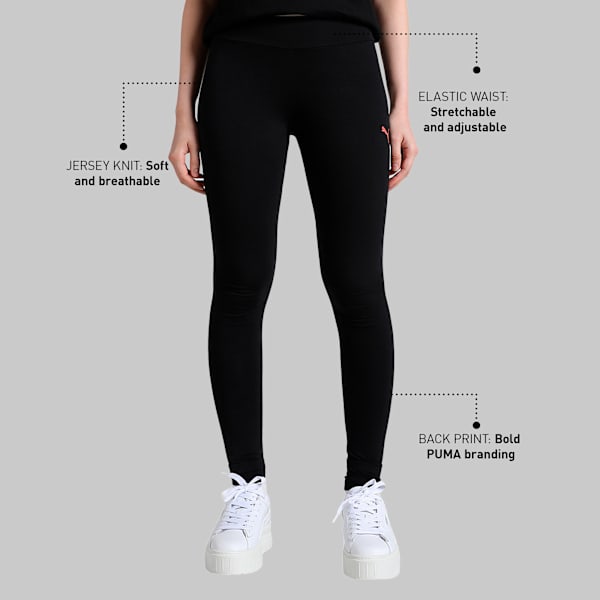Women's Logo Leggings, PUMA Black, extralarge-IND
