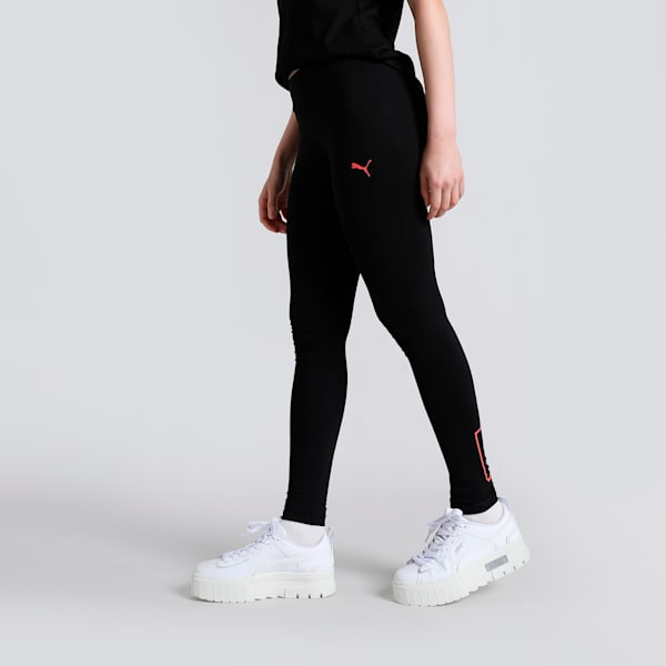 Women's Logo Leggings, PUMA Black, extralarge-IND