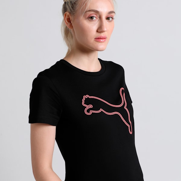 Women's Logo Tee, PUMA Black, extralarge-IND