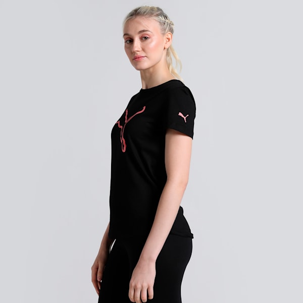 Women's Logo Tee, PUMA Black, extralarge-IND