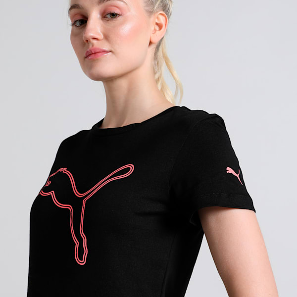 Women's Logo Tee, PUMA Black, extralarge-IND
