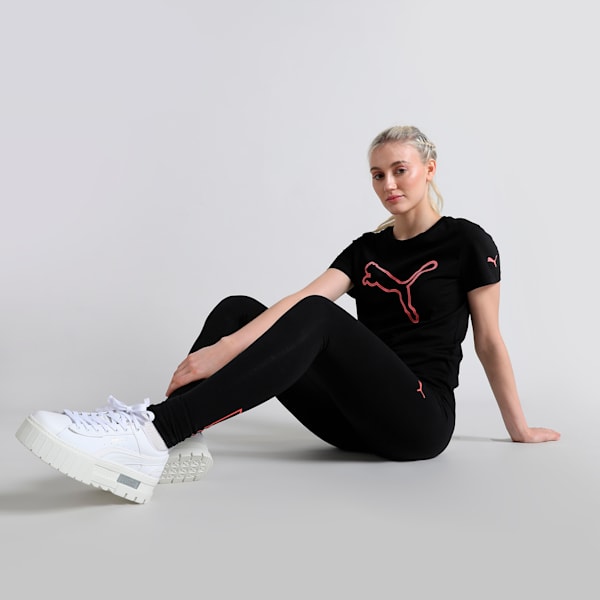 Women's Logo Tee, PUMA Black, extralarge-IND
