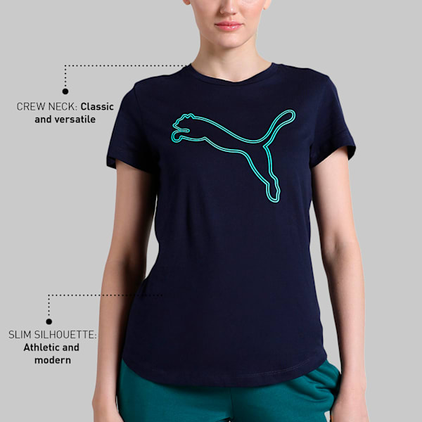 Women's Logo Tee, PUMA Navy, extralarge-IND